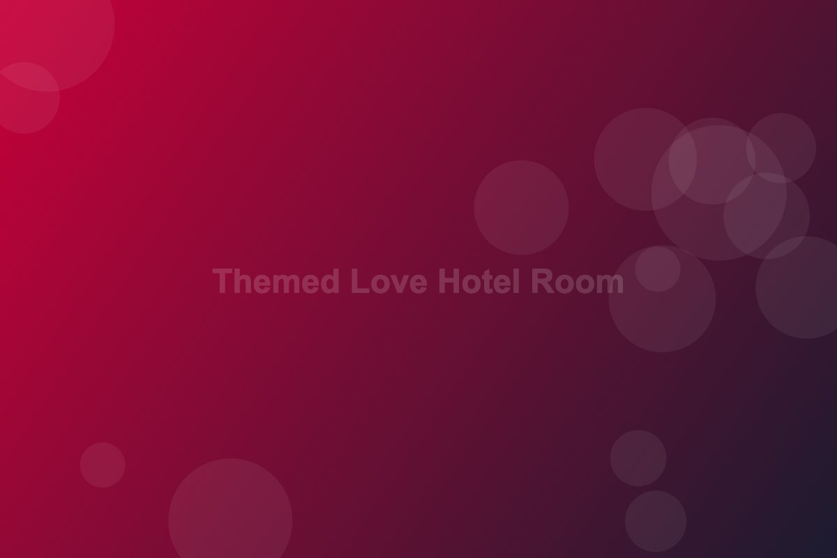 Luxury themed hotel room with red ambient lighting